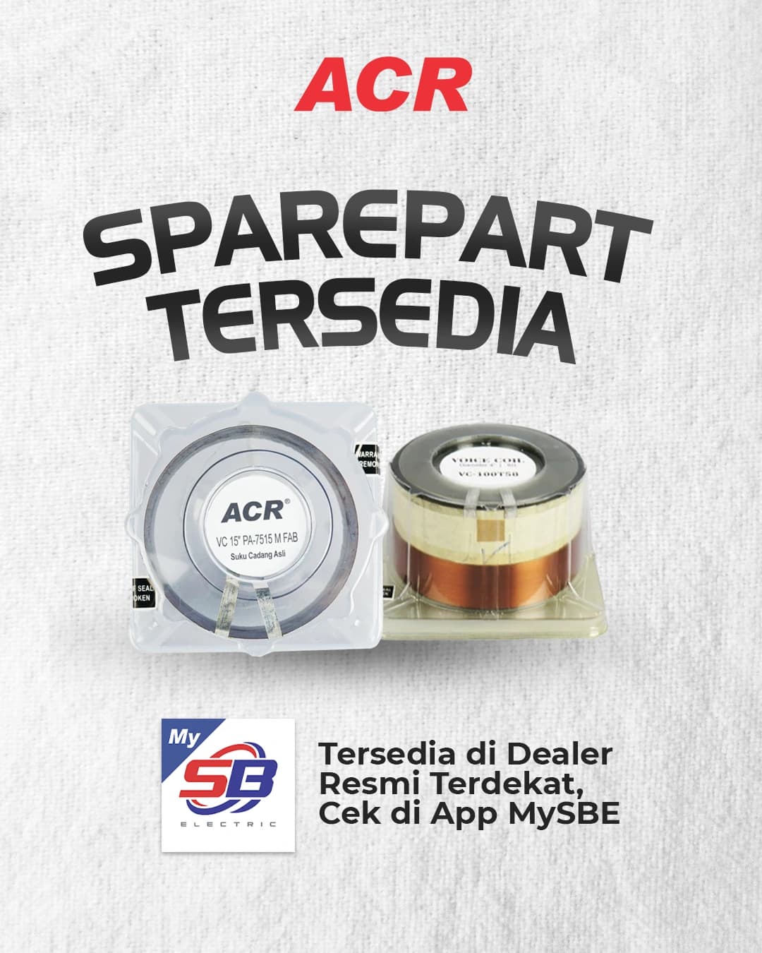 SPAREPART ACR YANG TERSEDIA DI DEALER RESMI